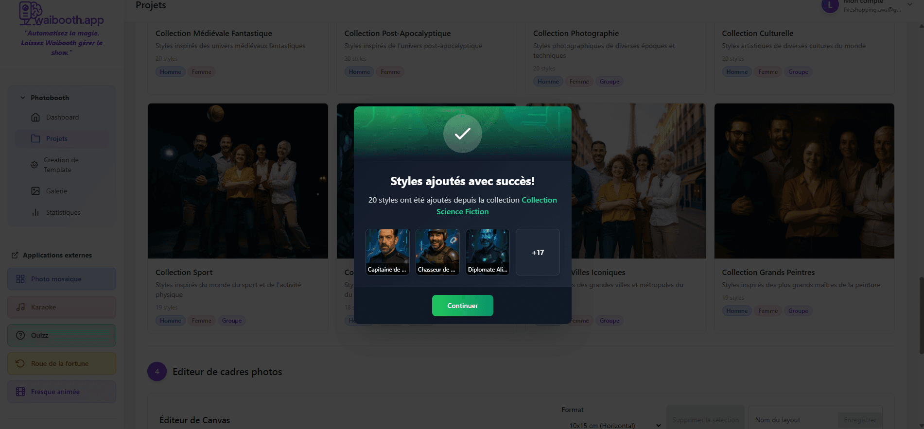 Mise en production du photobooth